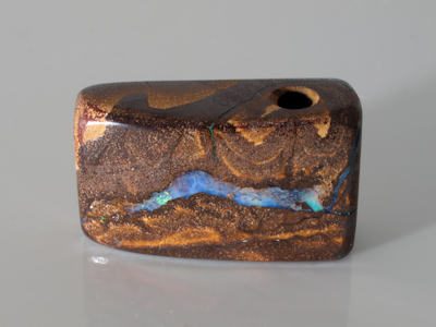 Natural boulder opal from Australia drilled for a custom necklace